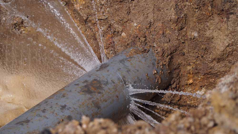 damaged sewer pipe